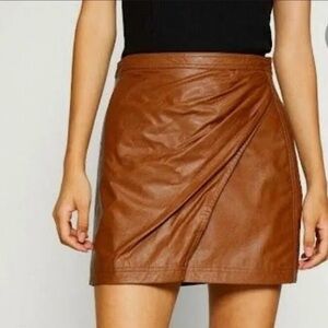Free People Fake Out Faux Leather Mini Skirt